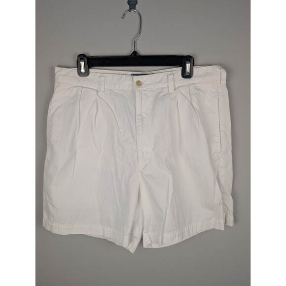 Polo Ralph Lauren Chino Shorts Men's 36 White Andrew Classic Fit Pleated 6" - Picture 1 of 14